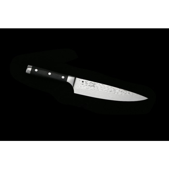 KATAHIRO ZEN - 8" Kochmesser aus 67 Lagen japanischem VG-10 Leiterdamast mit Hammerschlag, Griff aus Fibercarbon