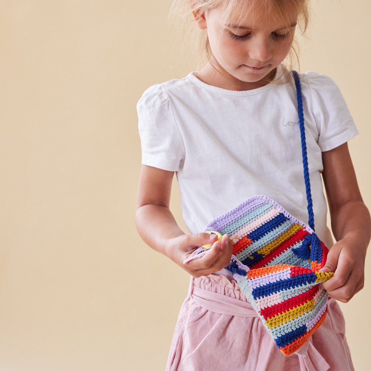 Bolso De Ganchillo Arcoiris
