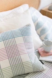 Ruth Pillow Purple soft jacquard knitted cotton