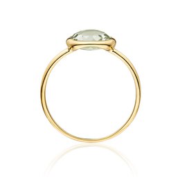 Ring 14 K Gul guld, grøn ametyst