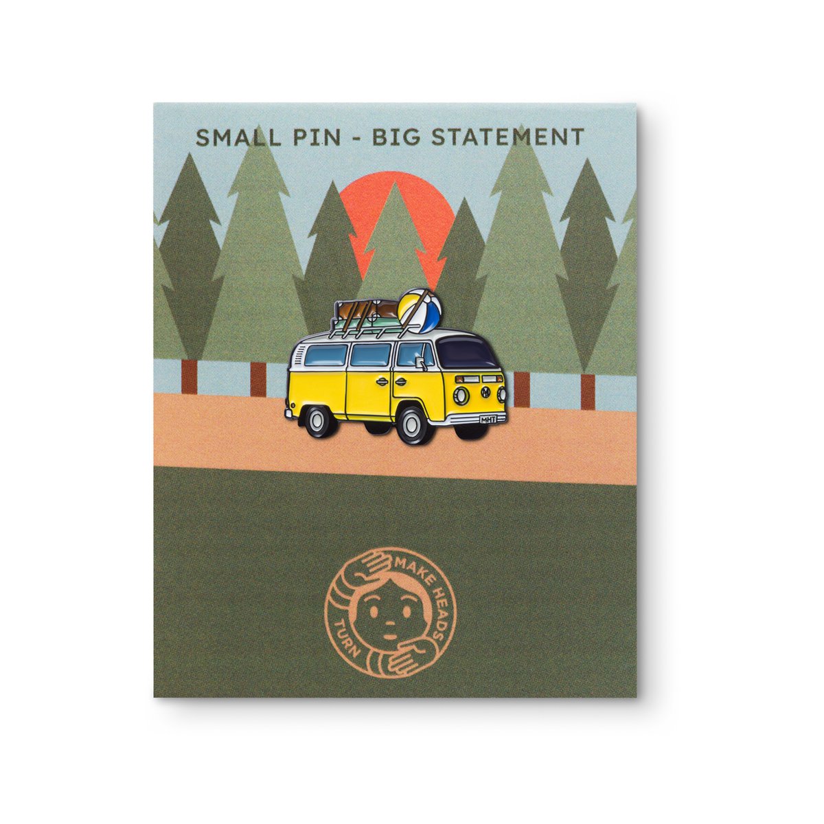 Emaille Pin „Road Trip Van – Gelb“