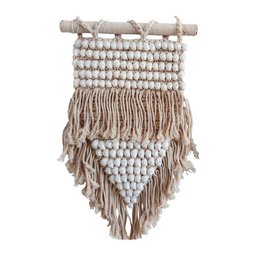 Macrame en schelpen boho wanddecoratie