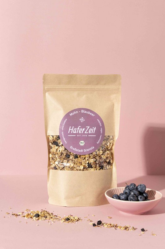 Muesli ai mirtilli e semi di papavero biologico