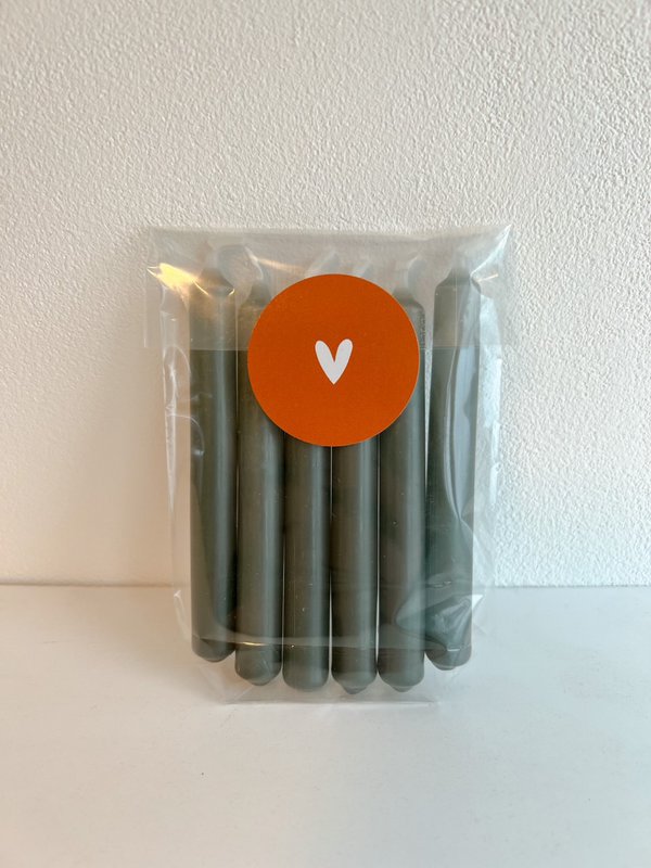 Lot de 6 mini bougies grises
