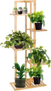 Bambuspflanzentabelle - 40 x 21 x 80 cm - Bambus - Pflanzenständer - Pflanzensäule - Pflanzenhalter - Pflanzen Standard - Pflanzen -Pflanzen -Veranstalter - langlebig - braun