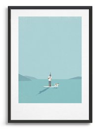 Paddleboarder og hund