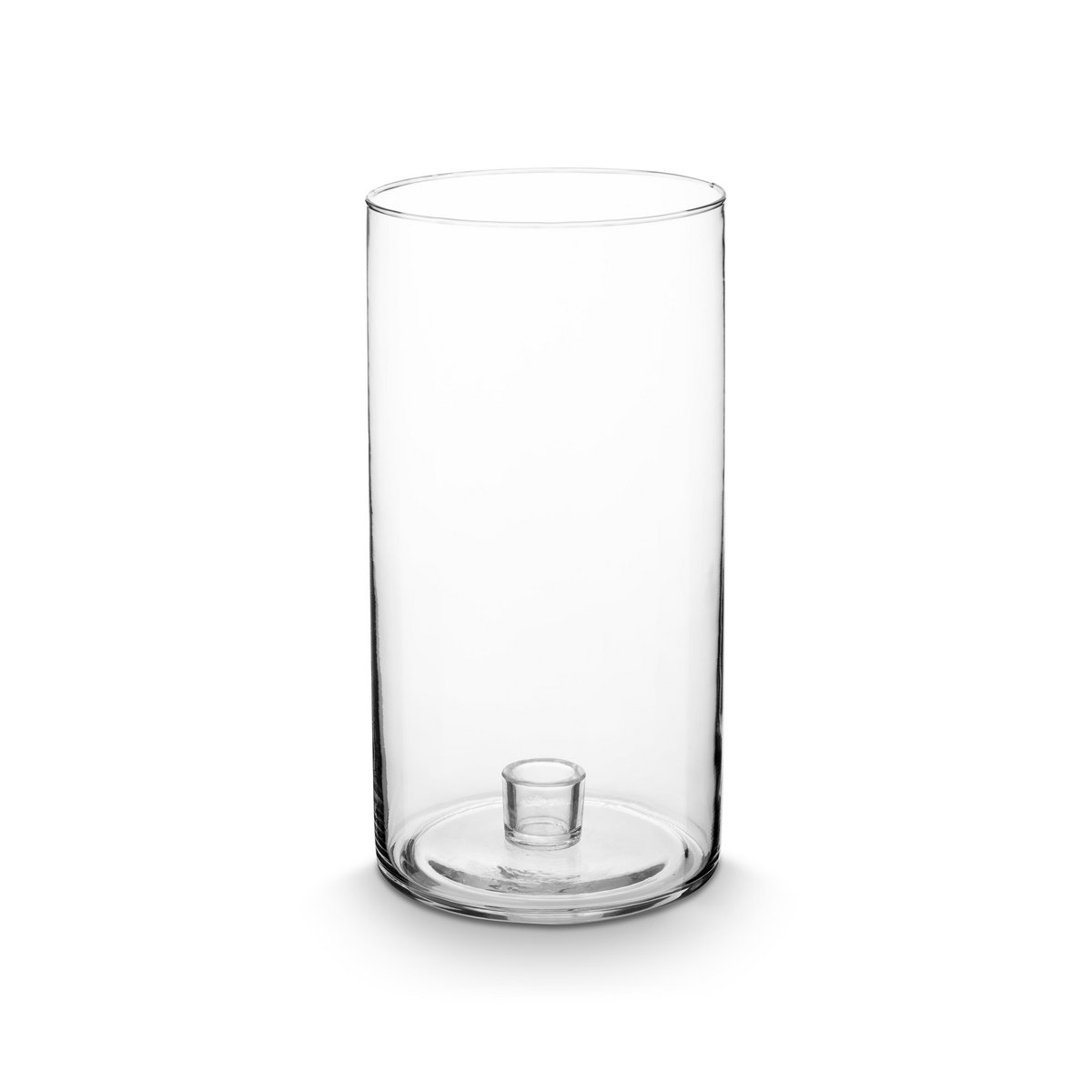 Candle Holder Glass Clear 13x25cm