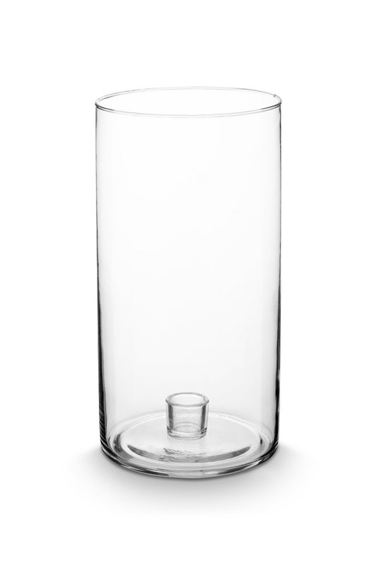 Candle Holder Glass Clear 13x25cm
