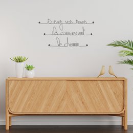 Metal Wall Decoration Quote “Follow your dreams, they know the way”
