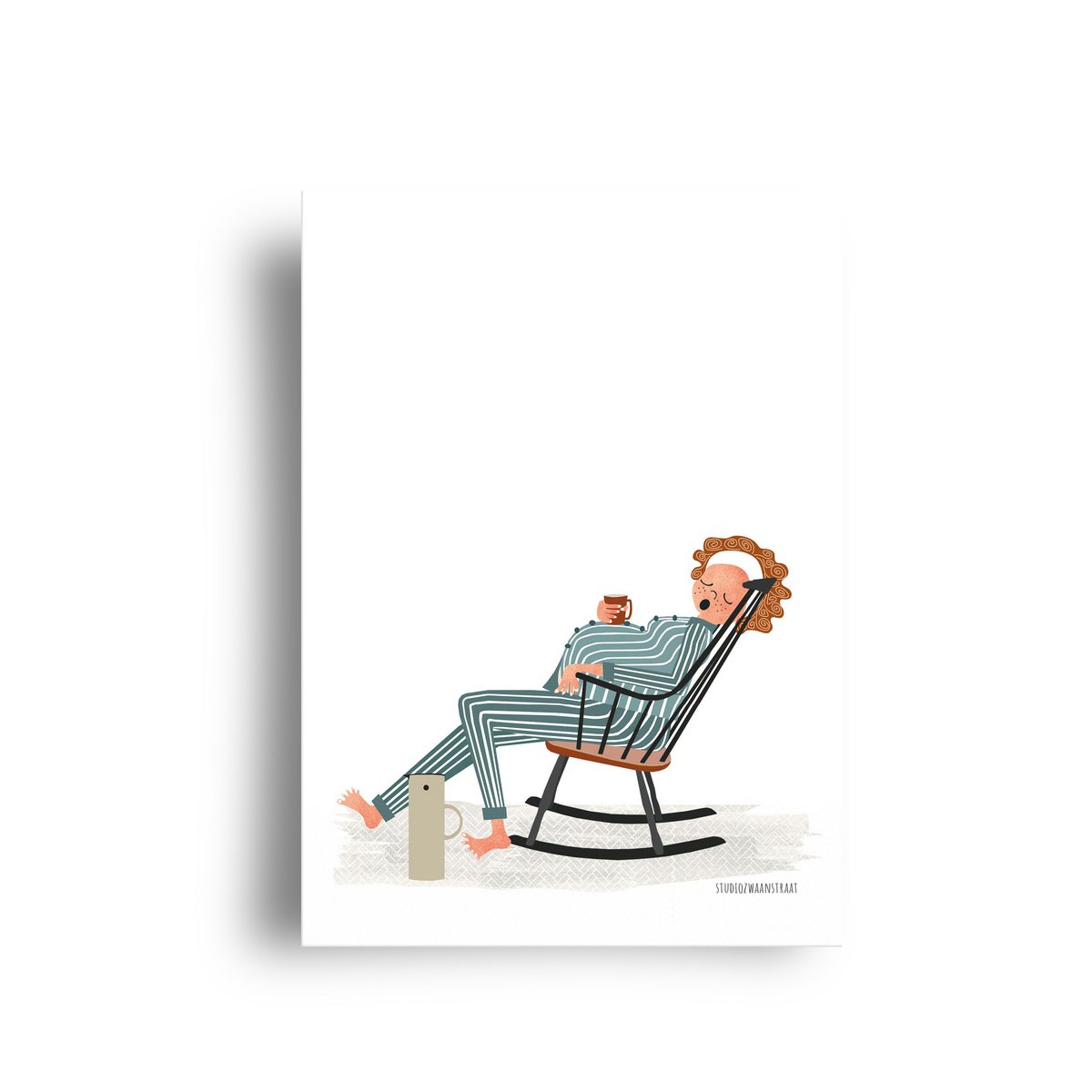 postcard - serie 'bellies'- schommelstoel