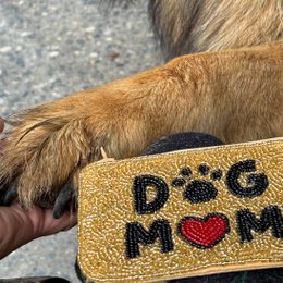 Håndlavet beaded Hunde Mom Pouch * Gave *