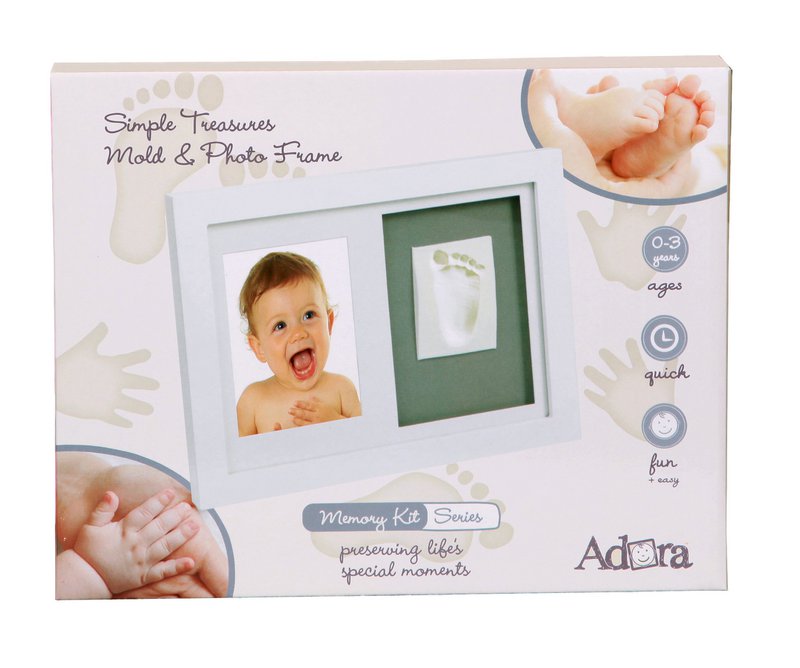 Adora Horizontal Frame – Photo & Baby Hand/Footprint, Medium