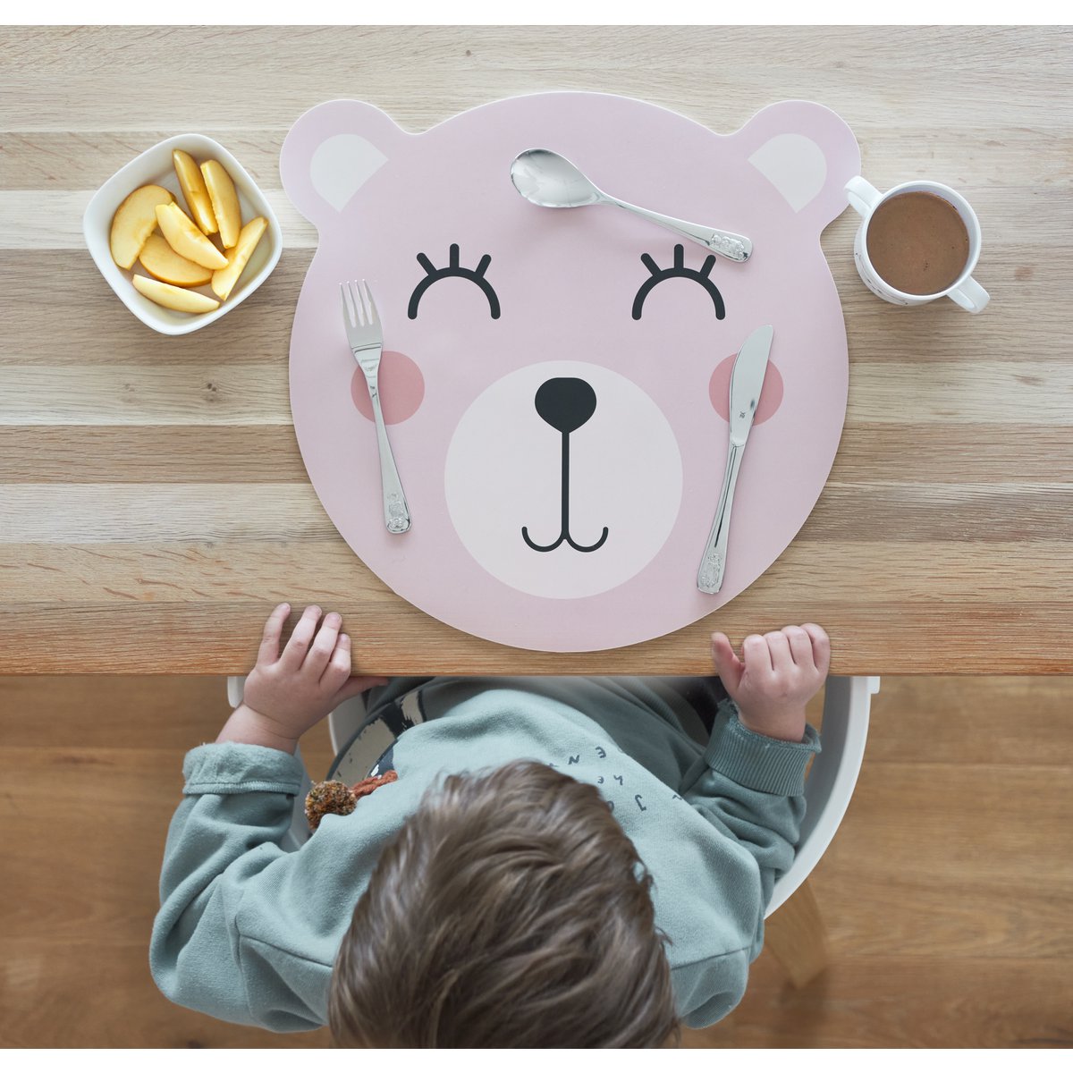 Placemat "Beer", kunststof, roze