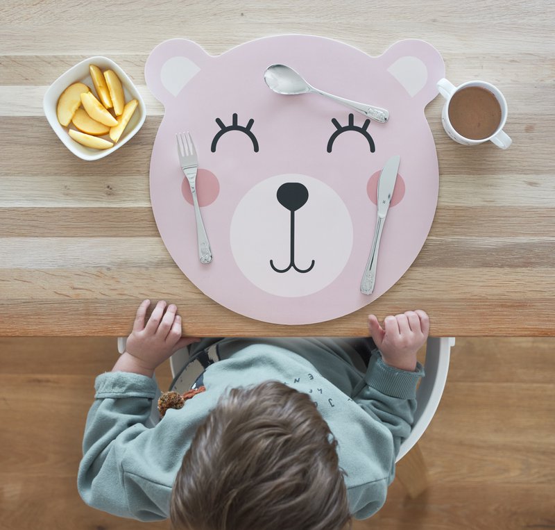 Placemat "Beer", kunststof, roze