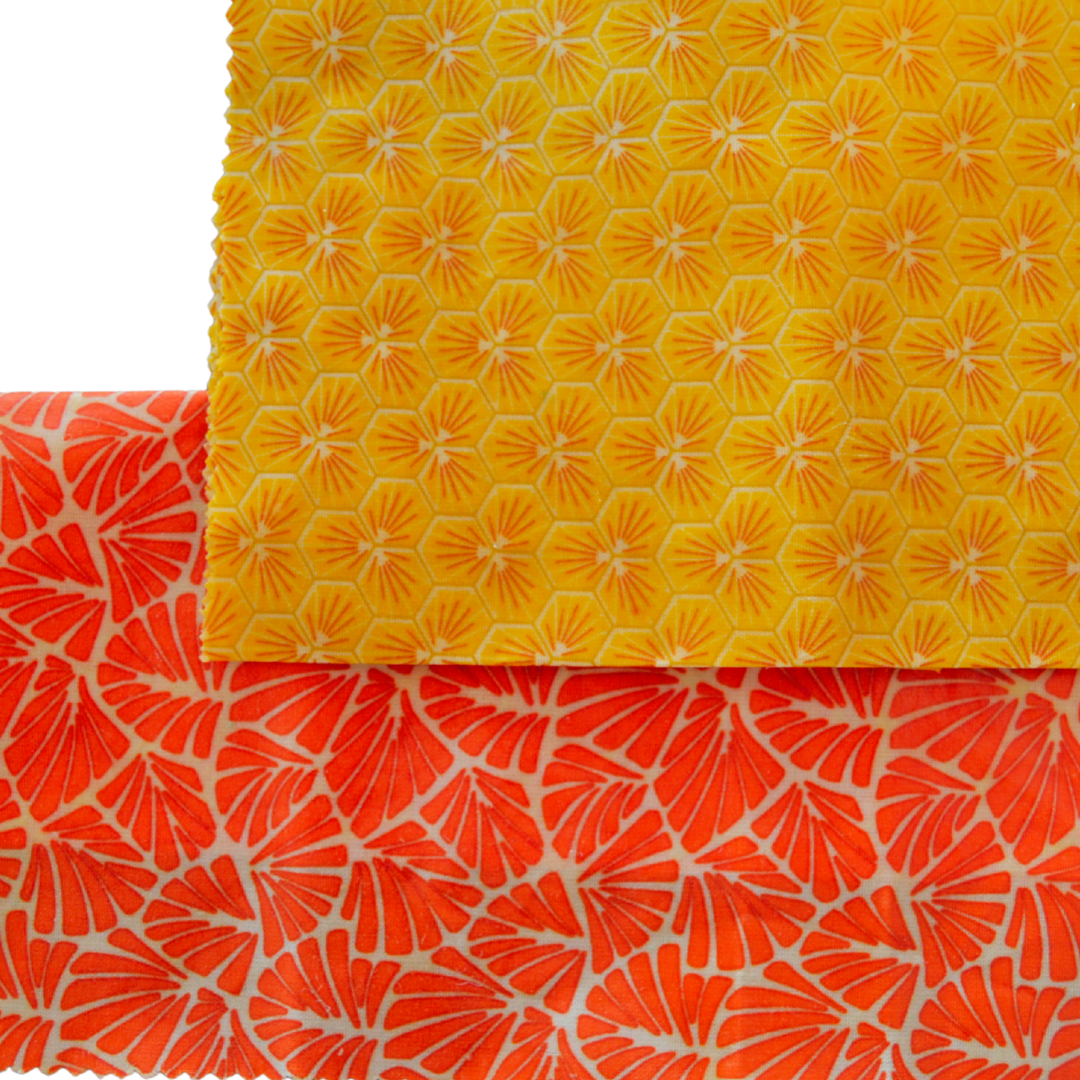 Bee Wrap Emballage réutilisable et zéro déchet 2 tailles duo  M (22*29cm) , L ( 30 cm * 30cm) 