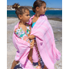 TOWEL TO GO IPANEMA KIDS Cotton Beach Towel 180x100 cm | Sand Free | Pink | with Gift Box