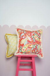 Funda de almohada con flecos "Armonía roja"