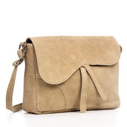 Firenze Artegiani. Valentina Borsa a tracolla da donna in vera pelle scamosciata