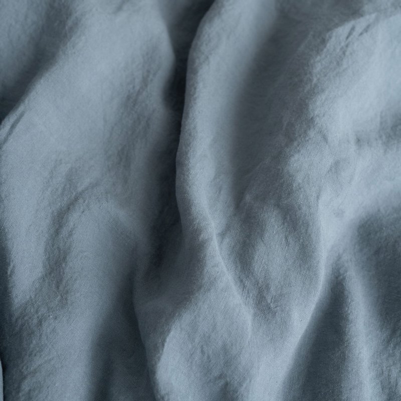 Set copripiumino in lino blu nebbia