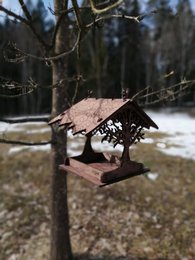 Vogelhäuschen, hängendes Vogelhäuschen aus Holz