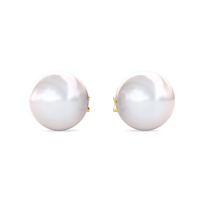 Full Moon Pearl Earrings - Gold and Crystal