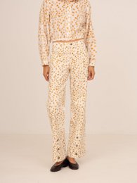White Deer Print Denim Jeans