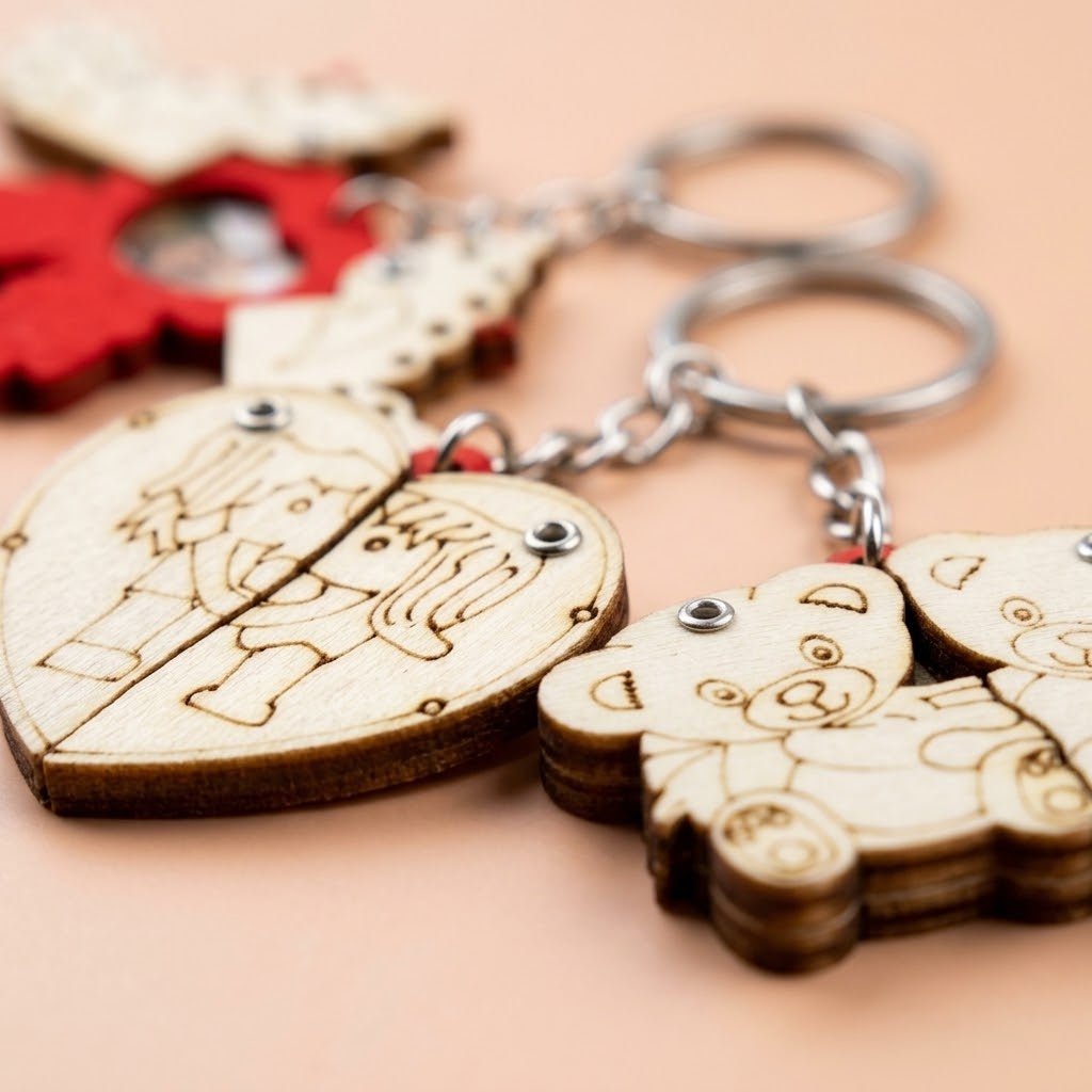 Paintable Wooden Photo Frame Keychain DIY Craft