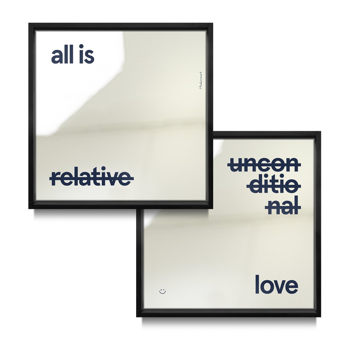 2* 30 x 30 cm + Matte Black Aluminum Frame