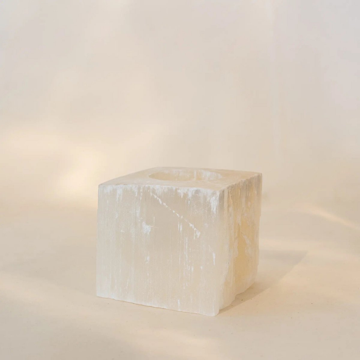 Selenite theelicht vierkant