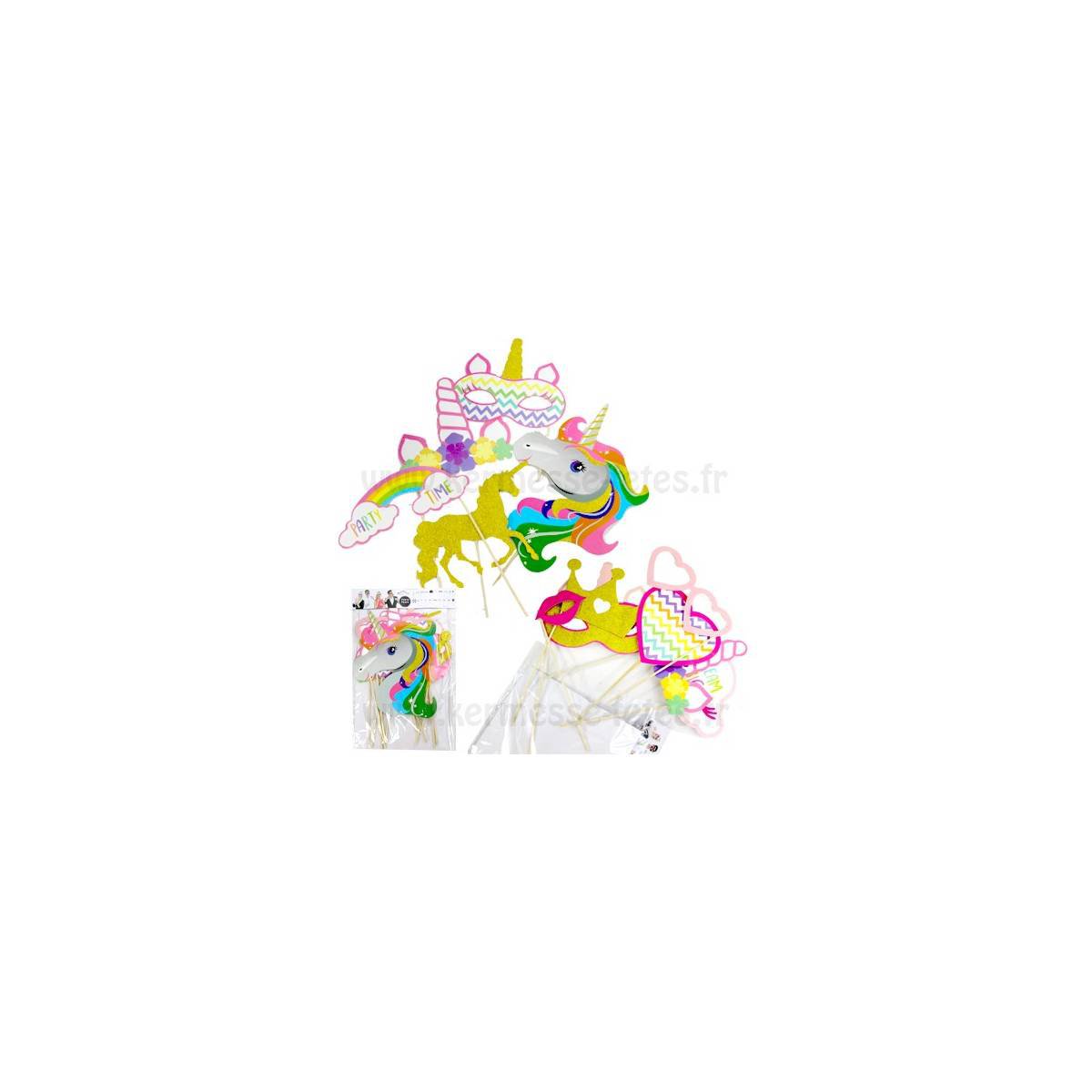Unicorn Photo Booth Props on Sticks for Parties
