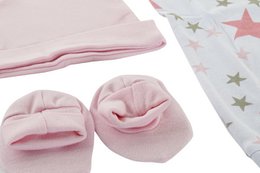 BABY-SET 7 BAUMWOLLE 33X30 0-6 MONATE STERNE 2 SUR BE169983