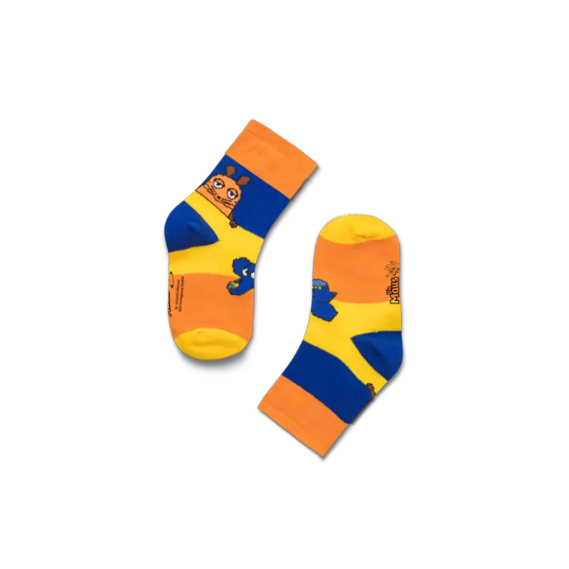koaa – Souris & Éléphant « Color Block » – Chaussettes bleu/jaune/orange