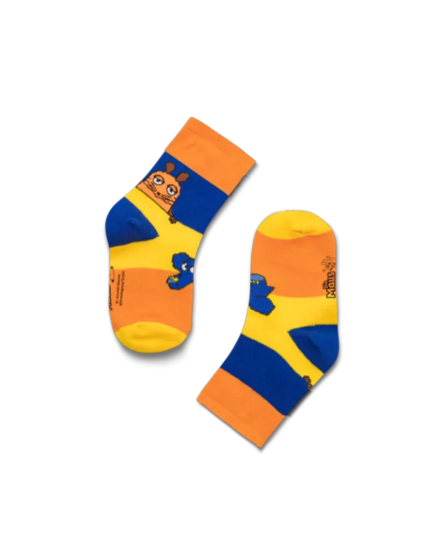 koaa – Souris & Éléphant « Color Block » – Chaussettes bleu/jaune/orange