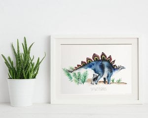 Aquarell Stegosaurus Kinderwanddruck