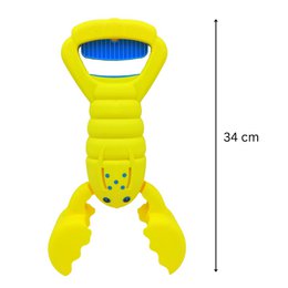 Sand Snapper, recogedor de arena amarillo con diseño de cangrejo
