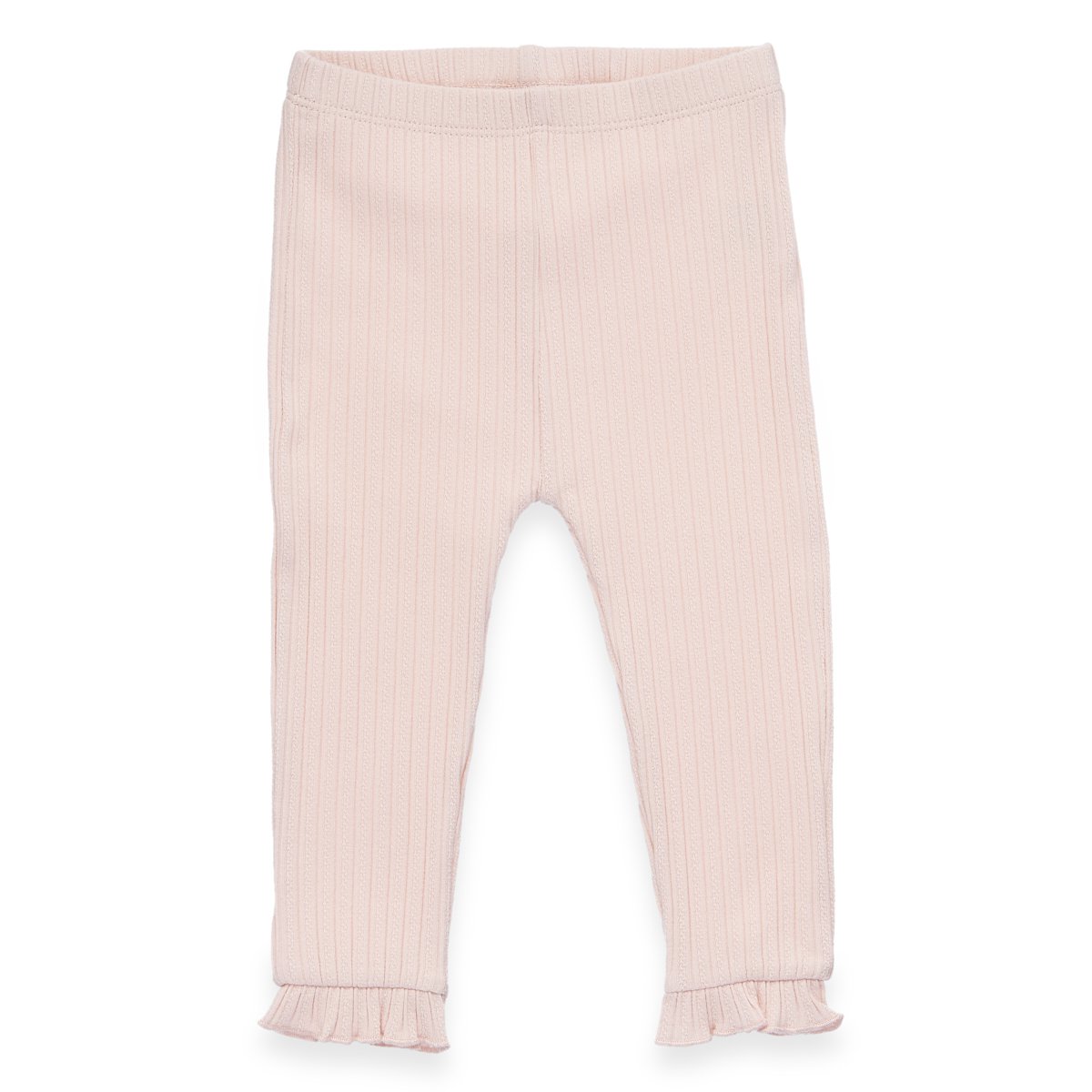 Baby -leggings - gestructureerde trui met Ajour -optiek en ruches - roze