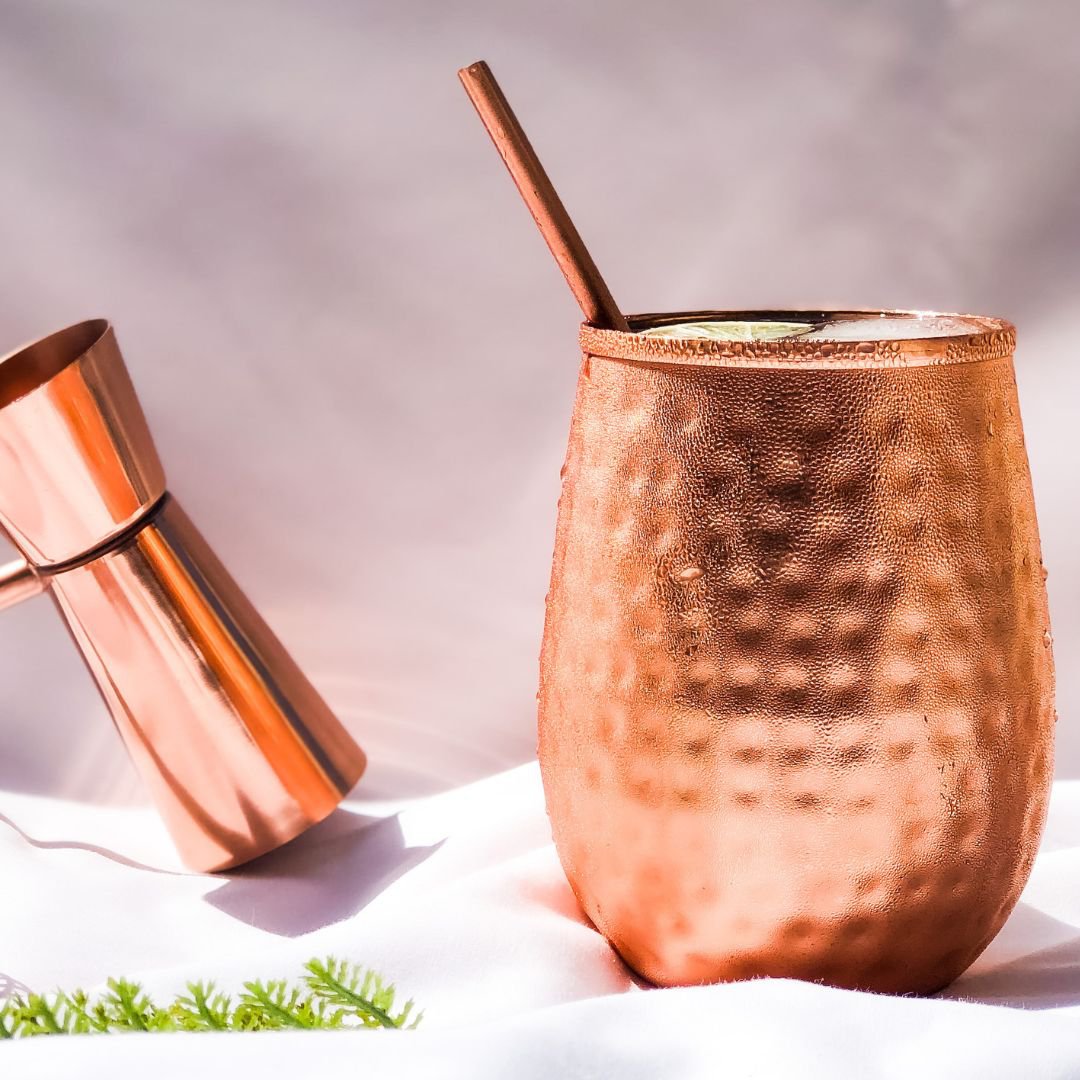 Pajita de cobre puro, 2 piezas