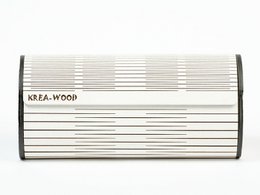 Étui à lunettes Krea-Wood fait main en bois de bouleau avec aimants. Couleur blanc vintage.