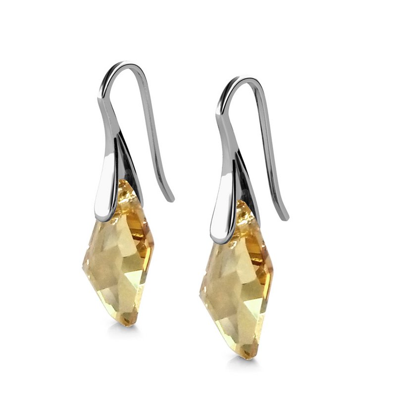 Silver Knight Earrings - Silver and Amber