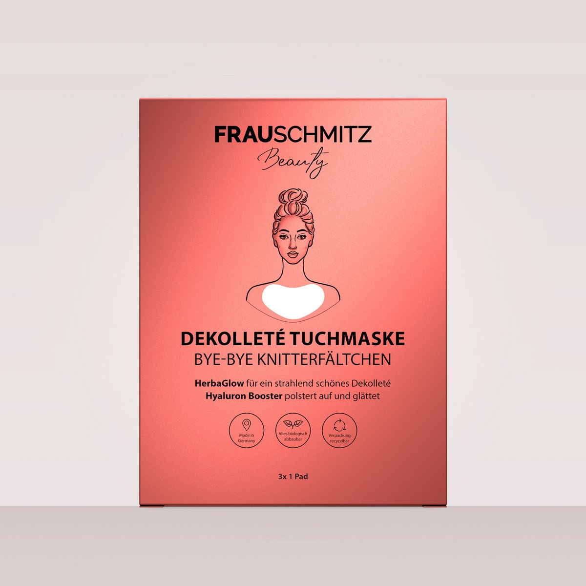 Dekolleté Tuchmaske 3er Set - BYE-BYE Knitterfältchen