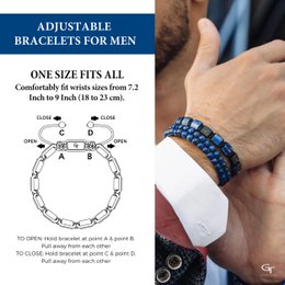 LAPIS LAZULI Armbånd med flad perle til mænd