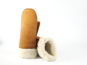 Lammy Mitten double face brown