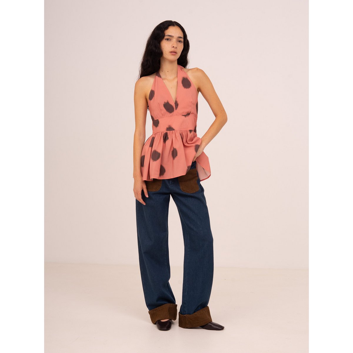 Backstreet Blue and Brown Denim Pants