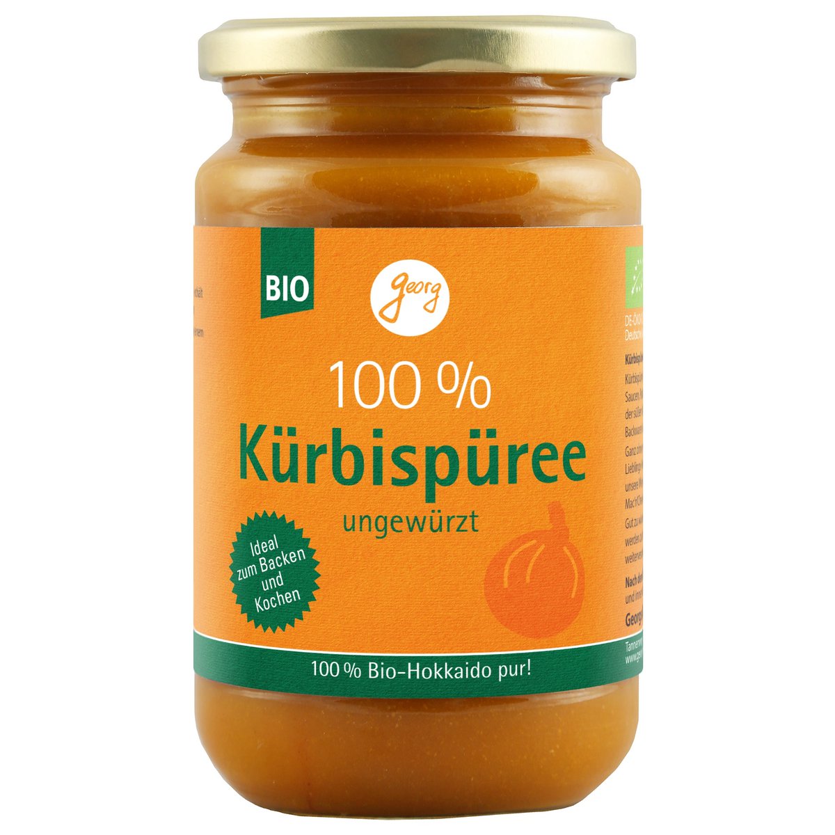 Hokkaido-Kürbis-Püree 100 % Püree ungewürzt Bio für Pumpkin Pie & Co