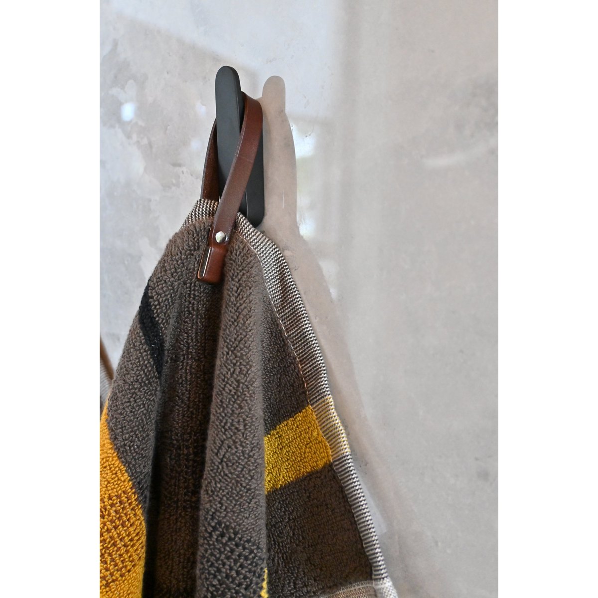 Porte-serviettes magnétiques en cuir marron, lot de 2