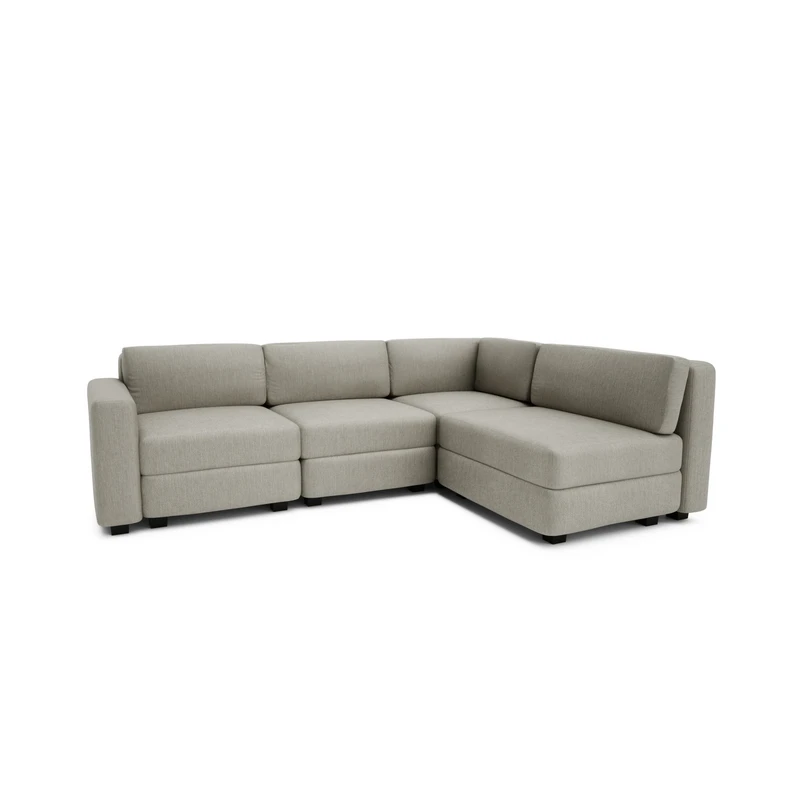 4-Seater Corner Modular Sofa GRACIA - Beige Grey