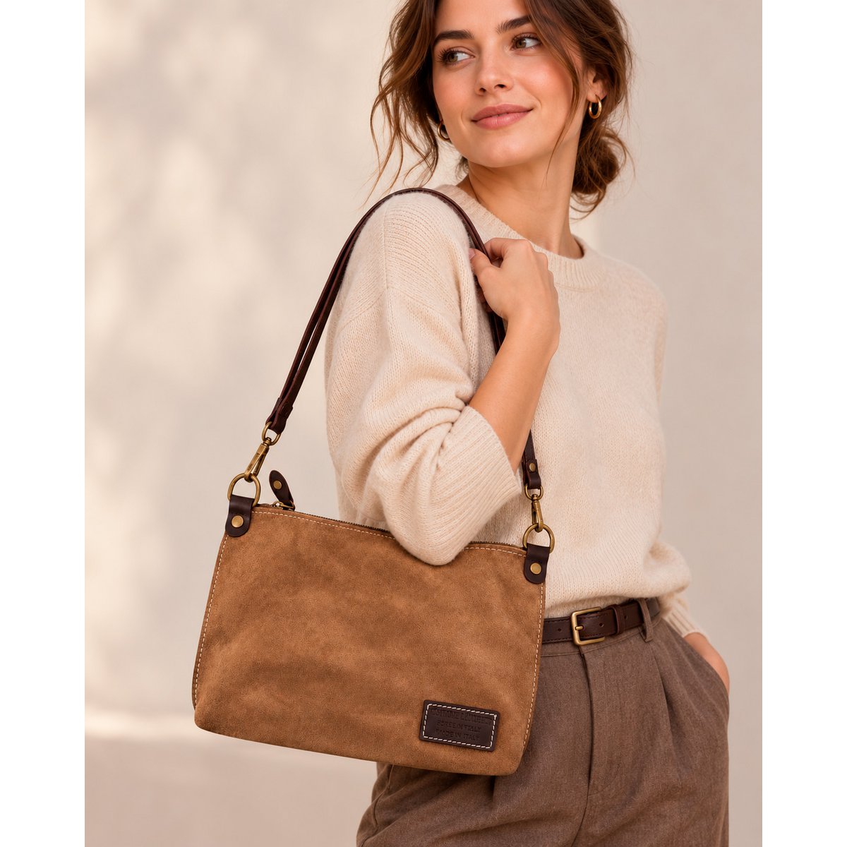Bolso Bandolera Mujer en Piel de Serraje Universidad 58076