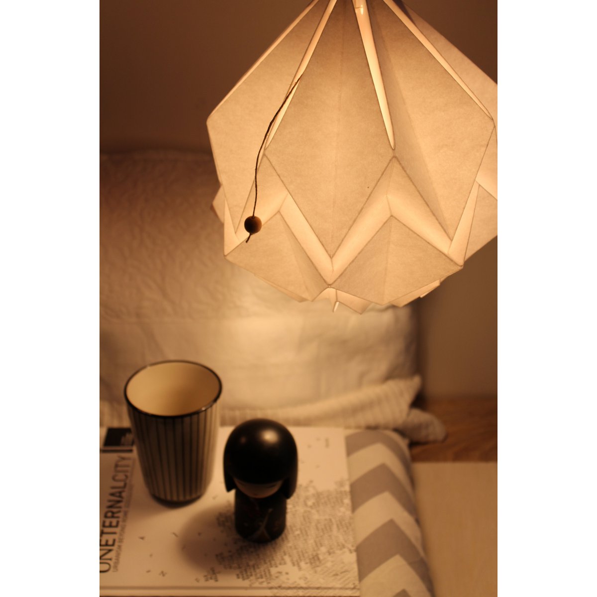 Suspension Origami Couleur Uni en Papier - Taille S
