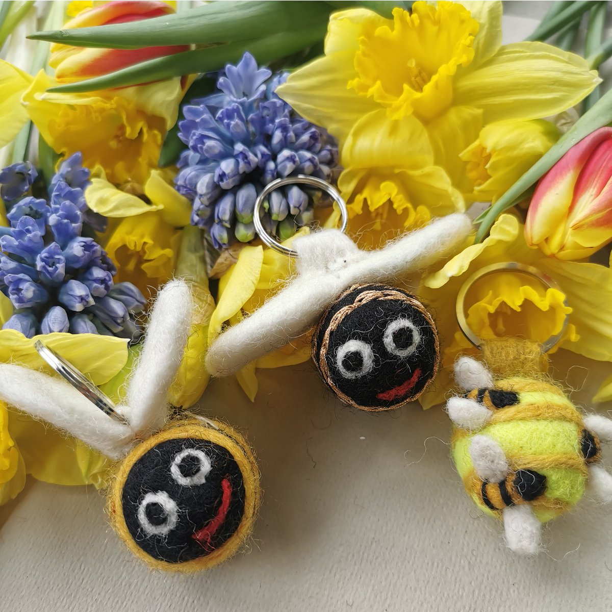Handmade Needle Felt  Fair Trade Bee Keyring