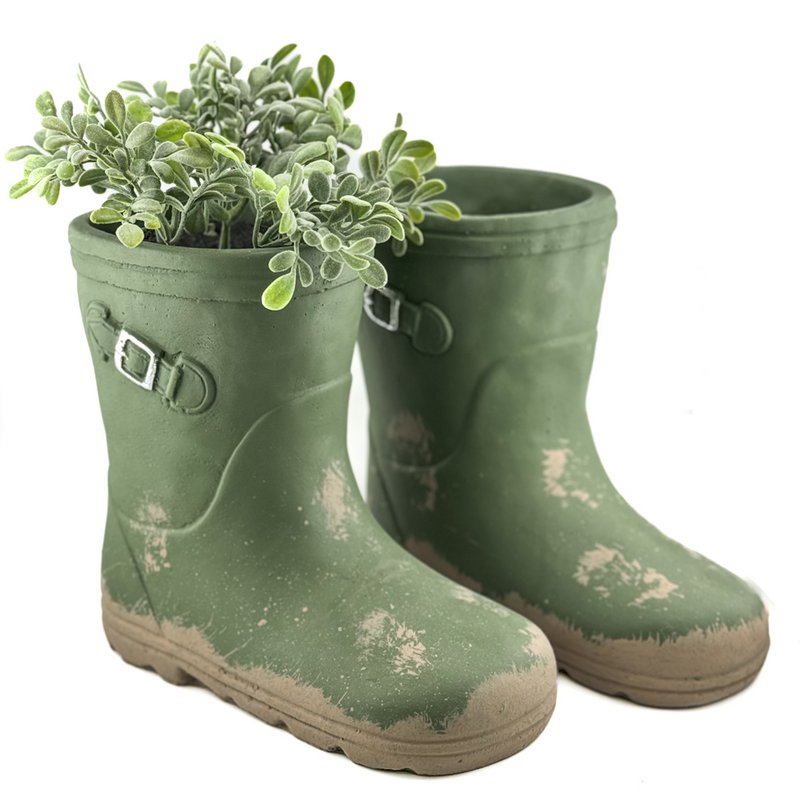 Aardewerk vaas regenlaars groen